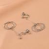Pin de Plata 925 Estilo Japonés y Coreano Anillo Simple Pendientes Largos Elegantes Pendientes de Diamante Brillante para Mujer Todo a Juego 582