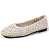 Comércio exterior plus size sapatos femininos 2024 outono nova mosca tecida rasa sapatos casuais Europa e Estados Unidos fora usam sapatos de sola macia sapatos femininos
