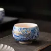 Venta de Liquidación Tazas de Té de Cerámica, Tazas Individuales, Tazas Pequeñas, Tazas de Té, Juegos de Té Kung Fu, Porcelana Blanca, Tazas de Degustación Azul y Blanco Kiln Ru
