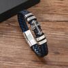 Joyería transfronteriza de Amazon Nueva pulsera tejida de cuero con cruz hebilla de succión magnética pulsera de cuero de moda para hombres y mujeres