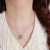 Collar de doble anillo de color contrastante dorado y plateado de moda de personalidad europea y americana, temperamento simple, lujo, sentido del diseño, cadena para clavícula, cadena de collar al por mayor