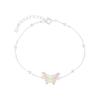 Pulseira Borboleta de Prata Esterlina S925 para Mulheres, Acessórios de Borboleta Coloridos Esmaltados, Joia de Mão Versátil da Moda Nacional de Nicho