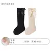 Calcetines para niña para otoño e invierno, algodón Clase A, con lazo y encaje, sin costuras, alta elasticidad, no restrictivos, cómodos y transpirables, calcetines de media pantorrilla