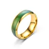 Moda Europeia e Americana Novo Esmalte Sensível à Temperatura Selagem Sete Cores Anel que Muda de Cor Banda Lisa Anel de Casal Sensível à Temperatura Vendedor Quente do AliExpress