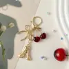 Amazon Llavero Inglés Colgante Pequeño Fruta Cereza Burbuja Letra Cadena para Teléfono Lazo Encanto para Bolso