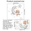 Nuevas Pegatinas de Pared de Dibujos Animados de Oso Luna Nubes Estrellas Dormitorio Habitación Infantil Fondo Pegatinas Decorativas