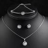 RAKOL novo conjunto de jóias colar pulseira brincos luz luxo simples temperamento high-end jóias de noiva atacado