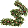Decoraciones de corona de Navidad transfronterizas, adornos de vid de Navidad, colgantes para puertas, decoraciones para hoteles y centros comerciales, vides de bayas artificiales