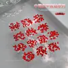 Decoraciones Rojas Chinas Mixtas para Uñas, Mini Pedrería Brillante Serie Roja de Año Nuevo con Parte Trasera Plana, Accesorios Irregulares para Uñas Forma de Ojo de Caballo