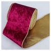 Cinta de terciopelo con borde dorado alambre decoración corona árbol de Navidad material para lazo fondo dorado cinta doble cara