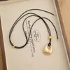 Colar Longo Irregular Pingente Minimalista Fosco Estilo Coreano para Mulheres Versátil Acessório de Corrente para Suéter Moda de Alto Padrão