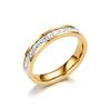 Anel de diamante com design de estrelas de luxo leve para amantes, anel de titânio de aço 18K que não desbota com zircônia, geração de cabelo em lote