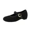 Zapatos Mary Jane de estilo retro con una sola hebilla para mujer, nueva moda de verano 2026, zapatos planos poco profundos elegantes de una sola hebilla, cómodos zapatos de noche