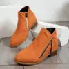 Botas Martin de Salto Baixo Novas de Inverno 2026 Comércio Exterior Tamanho Grande 43 Botas Femininas Modernas Zíper Lateral Botas de Cano Curto Transfronteiriças Amazon