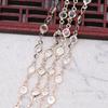 Yiwu hilo dorado conservador del color cobre dorado chapado DIY cadena de borde de pedrería blanca adorno antiguo para la cabeza accesorios para el cabello B2519