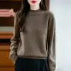 Nueva Línea Otoño/Invierno 2026: Suéter de Lana para Mujer sin Costuras, Hilo de Color con Puntos Espeso de Siete Agujas, Camisa Base de Cuello Semi Alto