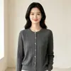 Suéter Cardigan de Punto para Mujer, Cuello Redondo, Manga Larga, Nuevo Suéter de Punto Trenzado Holgado Adelgazante para Otoño e Invierno