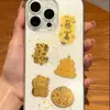 Pegatina para Teléfono Beige Dorado Agua Caqui Ruyi Oro Puro Pegatina para Teléfono Princesa Por Favor Hazte Rico Regalo Viral Pegatina Dorada