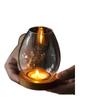 Portavelas de Cristal de Boro Alto Adornos Velas Digitales Hogar Romántico Zen Retro Aromaterapia Estilo Japonés Cubierta de Mesa a Prueba de Viento Lujo Accesible