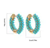 Pendientes de Turquesa Transfronterizos Europeos y Americanos, Pendientes de Oro de 18K, Pendientes Llenos de Perlas, Pendientes Retro Exagerados, Pendientes Personalizados