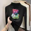 Y2533# blusa de manga comprida para meninas primavera e outono nova estilo estrangeiro versátil infantil segunda pele meninas usam desenho animado casual moda