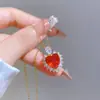 [Acero de Titanio] Corazón Resistente Zirconia Lujo Accesible Elegante Impresionante Cadena Completa de Diamantes Cadena de Clavícula Versátil para Mujer Cadena de Acero de Titanio