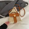 Bolsa de Palha Rattan Vintage Feminina 2026 Nova Coleção Primavera/Verão Bolsa Transversal de Praia Bolsa de Ombro Feminina Bolsa de Palha Fashion