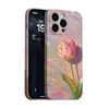 Funda de Verano para iPhone 17/18 Pro Max Estilo Coreano Ins Tulipán Rosa Tridimensional para Chicas con Alto Atractivo Estético