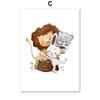 Pintura em Tela Sem Moldura Cartoon Nórdico para Quarto Infantil Pintura Decorativa Abstrata para Parede de Fundo de Sofá Pintura Decorativa Avançada para Sala de Estar