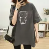 Camiseta de Amamentação para Gestantes Feminina Manga Curta Comprimento Médio Solta Tamanho Grande Camiseta Básica de Amamentação de Verão para Mulheres