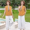 Traje Casual de Mamá para Mujer 2026 Verano Nuevo Moderno Elegante Ligero Conjunto de Dos Piezas de Top y Pantalones de Linterna para Mujer de Mediana Edad