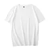 Camiseta de manga corta de verano con hombros descubiertos de la marca Ami Kaji Chao para hombre, de 240 g, con estampado de logotipo, de comercio exterior estadounidense