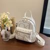Bolsa Feminina Vintage Versátil 2025 Primavera Grande Capacidade Mochila Casual com Letras Mochila Feminina Moda Europeia e Americana Ins