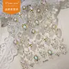 Estilo Xiaohongshu Cetro de Palacio Chino Pegatinas para Uñas Estampadas en Oro Adhesivas Impermeables Pegatinas de Decoración para Uñas con Piedras Preciosas Láser