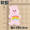 Pegamento Blando de PVC Oso Arcoíris Accesorios para Joyería DIY Funda para Teléfono Móvil Zapatos con Agujeros Material de Decoración para Taza de Agua Parche para Refrigerador