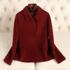 Abrigo corto de lana doble cara para mujer, nuevo estilo chino con solapa y cierre de botones, artístico, retro, simple, elegante y adelgazante, hecho de cachemira