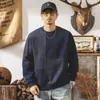 Moletom Pesado Retro Estilo Americano 390g para Homens, Patchwork Tendência Primavera e Outono Marca 2026 Novo Modelo, Blusa Casual Oversized de Caimento Solto para Homens