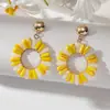 Pendientes Tejidos de Cristal con Círculo de Flores de Colores Lujo Accesible Nicho Pendientes de Gama Alta Moda Europea y Americana Pendientes Elegantes para Mujer