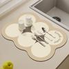 Alfombrilla Drenante para Encimera de Cocina Lavabo Absorbente de Agua Anti-Quemaduras Alfombrilla Antideslizante Aislante para Grifo y Fregadero Alfombrilla de Diatomeas para Mesa