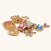 Europeu e Americano Transfronteiriço Venda Quente Moda Simples Aço Inoxidável Banhado a Ouro 14K Contas Octogonais Coloridas DIY Acessórios para Pingente