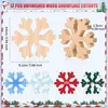 Adornos de Copo de Nieve Navideños Más Vendidos Transfronterizos Atmósfera Invernal Fiesta Decoración de Bandeja por Capas Artesanías de Madera Venta al por Mayor