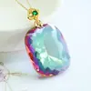 Ai Yu Joyería Estilo Retro Colgante Cubo de Cristal Morado Colorido Collar Artículo Caliente Transmisión en Vivo Venta al por Mayor S5101107