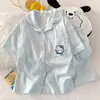 Entity Packing Nube Algodón Verano Nuevo Estilo Pijama para Mujer Delgado Dulce Dibujos Animados Manga Corta Pantalón Corto Conjunto de Ropa para el Hogar
