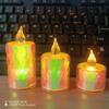 Vela eletrônica LED tealight casamento aniversário vela oscilante luz lâmpada eletrônica prismática transparente luz de vela