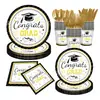 Temporada de Graduación Transfronteriza Vajilla Desechable Temática Set Suministros para Fiesta Familiar de Amigos Platos de Papel Desechables para Fiesta