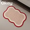 Alfombrilla de Baño Absorbente de Agua Línea Ansi Roja Festiva Felpudo para Puerta de Inodoro Felpudo para Puerta de Baño Antideslizante Secado Rápido