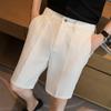 Pantalones Casuales de Cinco Puntos para Hombre 2024 Nuevo Primavera y Verano Color Sólido Pantalones Cortos tipo Waffle Pantalones de Cinco Puntos Pantalones de Moda para Hombre