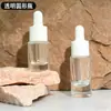 Frascos conta-gotas de essência 5ml 10ml transparentes foscos frascos conta-gotas de óleo essencial frascos conta-gotas de vidro com cabeça de borracha