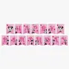 Set de Decoración para Fiesta de Cumpleaños Temática de Arroz Rosa Banderín de Cumpleaños Platos de Papel Servilletas de Papel Mantel Decoración para Pastel