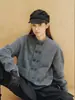 Suéter de cachemira retro de doble botonadura, mezcla de lana, unisex, corte relajado, cuello redondo, cárdigan tejido